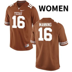 Texas Longhorns Women's #16 Arch Manning Authentic Orange College Football Jersey YGM32P8A
